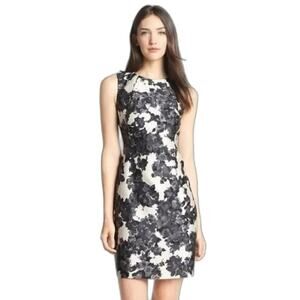 Kate Spade Leena Sheath Dress Silk Blend Floral Black White size 10